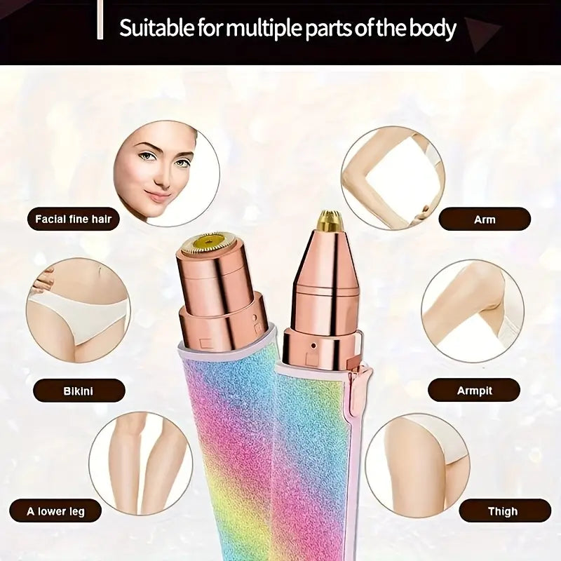 2 in 1 Electric Eyebrow Trimmer Rechargeable Hair Remover