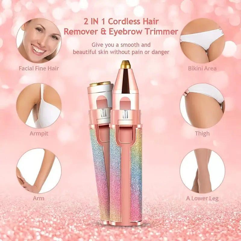 2 in 1 Electric Eyebrow Trimmer Rechargeable Hair Remover