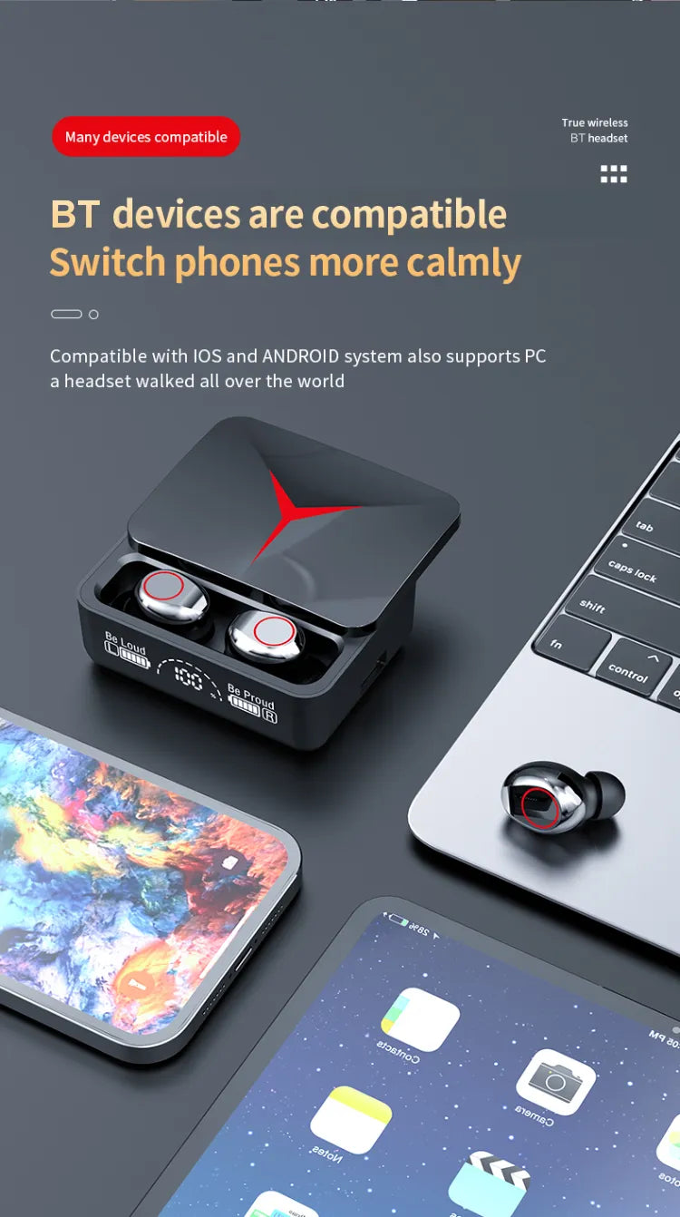 5.3 Bluetooth, 9D Stereo, Waterproof, Power Bank Charging Case