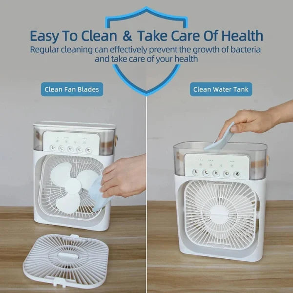 Portable Air Conditioner Fan Usb Electric Fan With Led Night Light