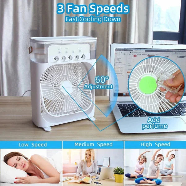 Portable Air Conditioner Fan Usb Electric Fan With Led Night Light